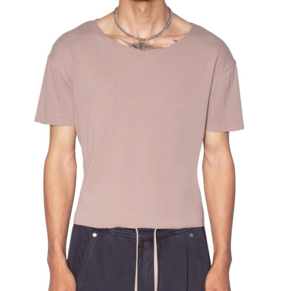 MNML Men's Short Sleeve Crewneck T-Shirt in Dusty Pink NWT